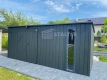 Ogłoszenie - Schowek - domek ogrodowy 5,5x2m - wiata 0,5m - brama dwuskrzydłowa - okno - antracyt - dach spad w tył ST199. Miniaturka 7