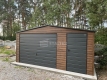 Ogłoszenie - Garaż blaszany 5x6m - brama - drzwi - okno - ciemny orzech - drewnopodobny -  antracyt - dach dwuspadowy ST195. Miniaturka 4