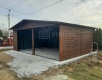 Ogłoszenie - Garaż blaszany 7x6m - 2x Brama - ciemny orzech - drewnopodobny - Dach dwuspadowy - rynny ST165. Miniaturka 4