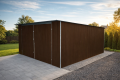 Ogłoszenie - Garaż Blaszany 4x5 Brąz MAT  – Spad na tył, Brama dwuskrzydłowa, Producent. Miniaturka 1