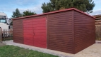 Ogłoszenie - Garaż Blaszany jednostanowiskowy spad na tył 7x4 Ciemny Brąz + Jasna Wiśnia. Miniaturka 2