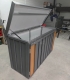 Ogłoszenie - Zabudowa koszy na śmieci wiata śmietnikowa obudowa kubłów 177x65x110 cm 3x120L antracyt + jasny orzech TS1221. Miniaturka 2