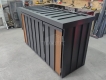 Ogłoszenie - Zabudowa koszy na śmieci wiata śmietnikowa obudowa kubłów 177x65x110 cm 3x120L antracyt + jasny orzech TS1221. Miniaturka 5