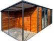 Ogłoszenie - Schowek - domek ogrodowy PREMIUM 4x3m - wiata 1,5m - drzwi - drzwi szklane PCV - złoty dąb - drewnopodobny ID1135. Miniaturka 1