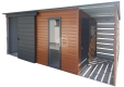 Ogłoszenie - Schowek domek ogrodowy PREMIUM 4,4x2,5m + wiata 1,1x2,5m - drzwi przesuwne drzwi - okno dach ID1084. Miniaturka 1