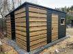 Ogłoszenie - Schowek - domek ogrodowy PREMIUM 2,3x3m - wiata 1,5m - drzwi - okno - antracyt - winchester - drewnopodobny ID1127. Miniaturka 2
