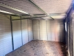 Ogłoszenie - Garaż blaszany 3,5x5m - brama dwuskrzydłowa - drzwi - okno - ciemny orzech - drewnopodobny - dach spad w bok ID1109. Miniaturka 3