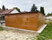 Ogłoszenie - Garaż blaszany 6x6m - 2x brama uchylna - jasny orzech - drewnopodobny - rynna - dach spad w tył ID1037. Miniaturka 2