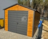 Ogłoszenie - Garaż blaszany 4x6m - Brama dwuskrzydłowa - jasny orzech - drewnopodobny - antracyt - dach dwuspadowy ID1063. Miniaturka 5