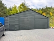 Ogłoszenie - Garaż blaszany 8x6m - 2 x brama uchylna - drzwi - podwyższony szczyt - antracyt - dach dwuspadowy - rynny ID1123. Miniaturka 5