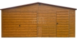 Ogłoszenie - Garaż blaszany 6,2x6m - brama uchylna - drzwi - jasny orzech - drewnopodobny - rynna - dach dwuspadowy TS1117. Miniaturka 1