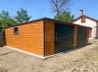 Ogłoszenie - Garaż blaszany 8,5x6m - 2x brama uchylna - drzwi - okno - jasny orzech - drewnopodobny - antracyt - dach TS1120. Miniaturka 3