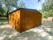 Ogłoszenie - Garaż blaszany 6x6m - brama uchylna - jasny orzech - drewnopodobny - rynny - dach dwuspadowy TS1119. Miniaturka 5