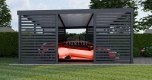Ogłoszenie - CarPort PREMIUM - wiata samochodowa 7x5 - antracyt - dodatkowa zabudowa TS1110. Miniaturka 5