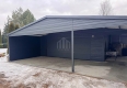 Ogłoszenie - Garaż blaszany 6x6 m + 2x wiata - brama segmentowa - okno - antracyt - rynny - dach dwuspadowy SO195. Miniaturka 5