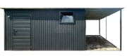 Ogłoszenie - Schowek - Domek ogrodowy 4x5 m + wiata 2x5 m - drzwi - okno - antracyt - dach spad w tył TS1342. Miniaturka 1