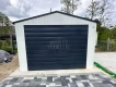 Ogłoszenie - Garaż blaszany 4x5 m - brama uchylna - drzwi - biały - antracyt - rynny - dach dwuspadowy TS1302. Miniaturka 4