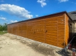 Ogłoszenie - Garaż blaszany 16x5 m - 4x brama uchylna - 3x okno - 2x drzwi - jasny orzech - drewnopodobny - spad w tył TS1326. Miniaturka 3