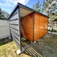 Ogłoszenie - Schowek - domek ogrodowy 3x3 m + wiata 1x3 m - brama dwuskrzydłowa - jasny orzech - drewnopodobny dach TS1291. Miniaturka 4