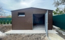 Ogłoszenie - Domek ogrodowy 5,5x4,5 m - drzwi - okno - ciemny orzech - drewnopodobny - dach dwuspadowy - rynny TS1298. Miniaturka 4
