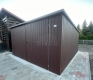 Ogłoszenie - Garaż blaszany 5x5m - brama dwuskrzydłowa - ciemny brąz - dach spad w tył - rynna TS1307. Miniaturka 2