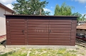 Ogłoszenie - Garaż blaszany 5x5 m - brama dwuskrzydłowa - drzwi - okno - ciemny brąz - dach spad w tył TS1305. Miniaturka 3