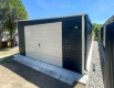 Ogłoszenie - Garaż blaszany 5x6 m + wiata 5x3 m - brama uchylna - drzwi - 3x okno - biały - czarny - dach spad w bok - rynna TS1311. Miniaturka 4