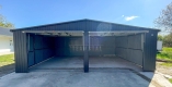 Ogłoszenie - Garaż blaszany 8x6m - 2x brama uchylna - antracyt - dach dwuspadowy - drzwi - rynny TS1324. Miniaturka 5
