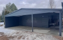 Ogłoszenie - Garaż blaszany 6x6 m + 2x wiata - brama segmentowa - okno - antracyt - rynny - dach dwuspadowy TS1283. Miniaturka 4