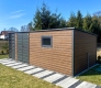 Ogłoszenie - Schowek - domek ogrodowy 5,5x3 + wiata 1m - brama dwuskrzydłowa - okno - ciemny orzech - drewnopodobny - dach TS1294. Miniaturka 3