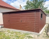 Ogłoszenie - Garaż blaszany 5x5 m - brama dwuskrzydłowa - drzwi - okno - ciemny brąz - dach spad w tył TS1305. Miniaturka 2