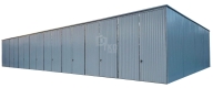 Ogłoszenie - Hala blaszana 24x8m - 8x brama dwuskrzydłowa - biały - dach spad w tył  TKD410. Miniaturka 1