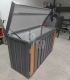 Ogłoszenie - Zabudowa koszy na śmieci wiata śmietnikowa obudowa kubłów 177x65x110 cm 3x120L antracyt + jasny orzech TKD449. Miniaturka 4