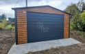 Ogłoszenie - Garaż blaszany 4,5x6 m - brama uchylna - drzwi - jasny orzech - drewnopodobny - dach dwuspadowy TKD452. Miniaturka 4