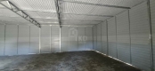 Ogłoszenie - Hala - garaż blaszany 9,5x9m - 2 x brama dwuskrzydłowa - drzwi - jasny srebrny - antracyt - dach spad w tył TKD426. Miniaturka 3