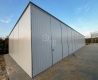 Ogłoszenie - Hala blaszana 24x8m - 8x brama dwuskrzydłowa - biały - dach spad w tył  TKD410. Miniaturka 2