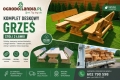 Ogłoszenie - Ciężki komplet biesiadny GRZEŚ – sosnowy komplet stół + dwie ławki na lata. Miniaturka 1