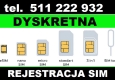 Ogłoszenie - Częstochowa zarejestrowane karty SIM do komórki startery prepaid aktywne karty telefoniczne Internetowe. Miniaturka 1