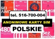 Ogłoszenie - Aktywne karty SIM zarejestrowana karta prepaid polskie SIM działające eSIM Szczecin. Miniaturka 1