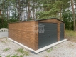 Ogłoszenie - Garaż blaszany 5x6m - brama - drzwi - okno - ciemny orzech - drewnopodobny -  antracyt - dach dwuspadowy GP653. Miniaturka 4
