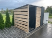 Ogłoszenie - Schowek - domek ogrodowy 2x2m - wiata 1m - drzwi - okno - winchester - drewnopodobny - antracyt - dach spad w tył  GP690. Miniaturka 4