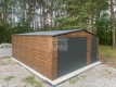 Ogłoszenie - Garaż blaszany 5x6m - brama - drzwi - okno - ciemny orzech - drewnopodobny -  antracyt - dach dwuspadowy GP653. Miniaturka 2