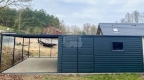 Ogłoszenie - Garaż Blaszany 5x4m + Wiata 4m - Brama dwuskrzydłowa - Okno  - Antracyt - dach spad w tył GP665. Miniaturka 3