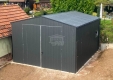 Ogłoszenie - Hala Garaż blaszany 5x5m - brama dwuskrzydłowa - drzwi - okno - antracyt - rynny - dach dwuspadowy  GP678. Miniaturka 4