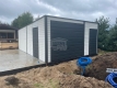 Ogłoszenie - Garaż blaszany 5x6m - brama  uchylna - 2x drzwi antracyt - biały - dach spad w tył  GP679. Miniaturka 5