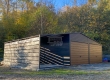 Ogłoszenie - Garaż blaszany 6x6m - wiata 3m - 2x Brama  - Antracyt - ciemny orzech - drewnopodobny Dach dwuspadowy GP681. Miniaturka 3
