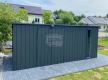 Ogłoszenie - Schowek - domek ogrodowy 5x2,5m - wiata 0,5m - brama dwuskrzydłowa - okno - antracyt - dach spad w tył GP661. Miniaturka 4