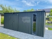 Ogłoszenie - Schowek - domek ogrodowy 5x2,5m - wiata 0,5m - brama dwuskrzydłowa - okno - antracyt - dach spad w tył GP661. Miniaturka 7