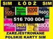 Ogłoszenie - ZAREJESTROWANA KARTA SIM karty SIM prepaid startery polskie do telefonu komórkowego ŁÓDŹ. Miniaturka 1