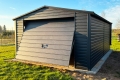 Ogłoszenie - Garaż blaszany 4x6 m - brama uchylna - drzwi - okno - antracyt - rynny - dach dwuspadowy TKD460. Miniaturka 6